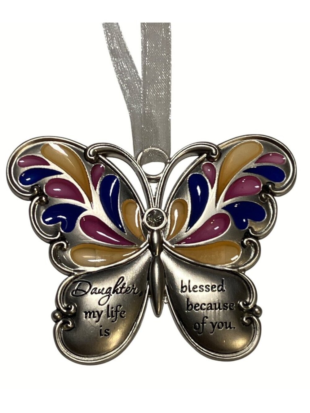 Ganz Daughter Butterfly Ornament With Colorful Enamel and Sentimental Quote Gift